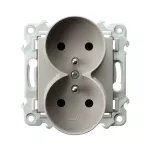 SZAFIR Gniazdo podwójne z uziemieniem moduł bez ramki - kolor kaszmirowy beż