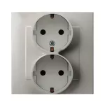 SZAFIR Gniazdo podwójne z uziemieniem schuko - kolor kaszmirowy beż
