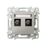 SZAFIR Gniazdo ekwipotencjalne podwójne - kolor kaszmirowy beż