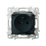 SZAFIR Gniazdo bryzgoszczelne z uziemieniem IP-44 wieczko przezroczyste - kolor kaszmirowy beż