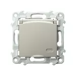 SZAFIR Gniazdo bryzgoszczelne z uziemieniem IP-44 wieczko w kolorze wyrobu - kolor kaszmirowy beż