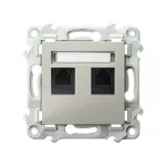 SZAFIR Gniazdo telefoniczne podwójne niezależne - kolor kaszmirowy beż