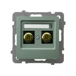 AS Gniazdo głośnikowe pojedyncze - kolor zielony mat