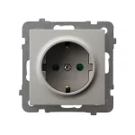 AS Gniazdo pojedyncze z uziemieniem schuko z przesłonami torów prądowych - kolor kaszmir