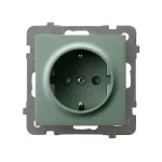 AS Gniazdo pojedyncze z uziemieniem schuko z przesłonami torów prądowych - kolor zielony mat