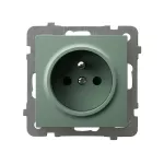 AS Gniazdo pojedyncze z uziemieniem - kolor zielony mat