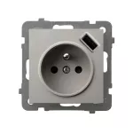 AS Gniazdo pojedyncze z uziemieniem z przesłonami torów prądowych, z ładowarką USB - kolor kaszmir