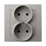 AS Gniazdo podwójne kompletne z ramką - kolor kaszmir