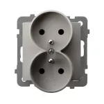 AS Gniazdo podwójne z uziemieniem moduł bez ramki - kolor kaszmir