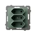 AS Gniazdo potrójne EURO - kolor zielony mat
