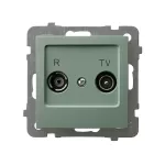 AS Gniazdo RTV przelotowe 14-dB - kolor zielony mat