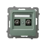 AS Gniazdo antenowe typu F podwójne - kolor zielony mat