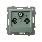 AS Gniazdo RTV-SAT przelotowe - kolor zielony mat