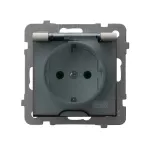 AS Gniazdo bryzgoszczelne z uziemieniem schuko IP-44 wieczko przezroczyste - kolor kaszmir