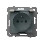 AS Gniazdo bryzgoszczelne z uziemieniem IP-44 wieczko przezroczyste - kolor kaszmir