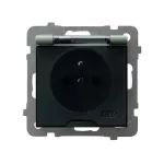 AS Gniazdo bryzgoszczelne z uziemieniem IP-44 wieczko przezroczyste - kolor zielony mat