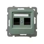 AS Gniazdo komputerowe podwójne, kat. 5e MMC - kolor zielony mat