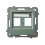 AS Obudowa gniazda podwójnego typu Keystone prosta - kolor zielony mat