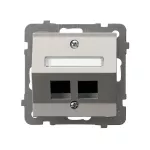 AS Obudowa gniazda podwójnego typu Keystone skośna - kolor kaszmir