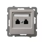 AS Gniazdo telefoniczne podwójne niezależne - kolor kaszmir