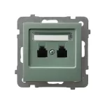 AS Gniazdo telefoniczne podwójne równoległe - kolor zielony mat