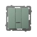 AS Łącznik potrójny z podświetleniem niebieskim - kolor zielony mat