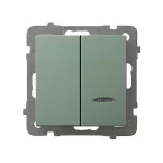 AS Łącznik dwugrupowy świecznikowy z podświetleniem niebieskim - kolor zielony mat