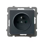 SONATA Gniazdo pojedyncze z uziemieniem z przesłonami torów prądowych - kolor szary grafit