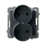 SONATA Gniazdo podwójne moduł bez ramki - kolor szary grafit