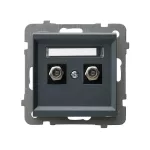 SONATA Gniazdo antenowe typu F podwójne - kolor szary grafit