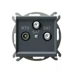 SONATA Gniazdo RTV-SAT z dwoma wyjściami SAT - kolor szary grafit