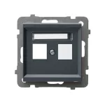 SONATA Obudowa gniazda podwójnego typu Keystone prosta - kolor szary grafit