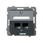 SONATA Obudowa gniazda podwójnego typu Keystone skośna - kolor szary grafit