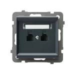 SONATA Gniazdo telefoniczne podwójne niezależne - kolor szary grafit