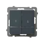 SONATA Łącznik żaluzjowy, zwierny, z podświetleniem niebieskim - kolor szary grafit