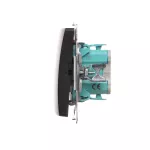 Simon Basic WMUL-021xxx-Y011 Łącznik dwubiegunowy z podświetleniem LED (moduł) 10AX, 250V~, szybkozłącza; czarny