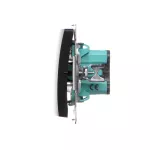 Simon Basic WMUL-050x2x-Y011 Łącznik świecznikowy (moduł) 16AX, 250V~, zaciski śrubowe; czarny