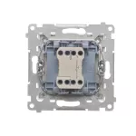Simon 55 WMDL-0PR4xx-143 Przycisk pojedynczy rozwierny bez piktogramu (moduł) 10 AX, 250 V~, szybkozłącza; Aluminium mat