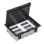 Simon Connect TSC-52050106-038 Puszka podłogowa S500 6-modułowa, 12x K45, gł. 93mm; szary grafit