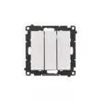 Simon 55 WMDL-031xx5-143 Przycisk potrójny z podświetleniem LED (moduł) 10 AX, 250 V~, szybkozłącza; Aluminium mat