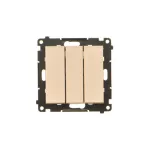 Simon 55 WMDL-031xx5-144 Przycisk potrójny z podświetleniem LED (moduł) 10 AX, 250 V~, szybkozłącza; Szampański mat