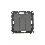 Simon 55 WMDL-031xx5-149 Przycisk potrójny z podświetleniem LED (moduł) 10 AX, 250 V~, szybkozłącza; Czarny mat