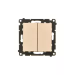 Simon 55 WMDL-0P1xx3-144 Przycisk podwójny zwierny bez piktogramu (moduł) 10 AX, 250 V~, szybkozłącza; Szampański mat