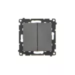 Simon 55 WMDL-0P1xx3-149 Przycisk podwójny zwierny bez piktogramu (moduł) 10 AX, 250 V~, szybkozłącza; Czarny mat
