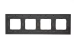Simon 54 Nature WMDZ-0140xS-085 Ramka 4-krotna Nature-Drewno, ZŁOTE WENGE, IP20/IP44 (IP44-należy zastosować zestaw uszczelek DUN4)