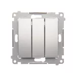 Simon 54 WMDL-0311xx-043 Łącznik potrójny z podświetleniem LED (moduł) 10AX, 250V~, szybkozłącza; srebrny mat