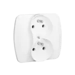 Simon Akord WMAW-13211x-1012 Gniazdo wtyczkowe z uziemieniem podwójne, z funkcją niezmienności faz, z przesłonami torów prądowych, 16A; biały