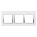 Simon 54 Nature WMDZ-0130xS-069 Ramka 3-krotna Nature-Szkło, SREBRNA PERŁA, IP20/IP44 (IP44-należy zastosować uszczelkę ramki DUN3)