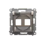 Simon 54 WMDA-P92xx1-041 Pokrywa gniazd teleinformatycznych IP44 na Keystone podwójna z polem opisowym, klapka transparentna; kremowy Wymagana uszczelka IP44 do ramki