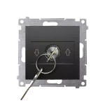 Simon 54 WMDL-0K04xx-049 Łącznik na kluczyk roletowy 1-bieg.(moduł) 3 pozycyjny „I-0-II" 2 styki N/O, 5A, 250~. Możliwość wyjęcia klucza w każdej pozycji; czarny